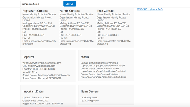 Image: Screenshot of icann.org, showing the creation date for the domain as March 22.